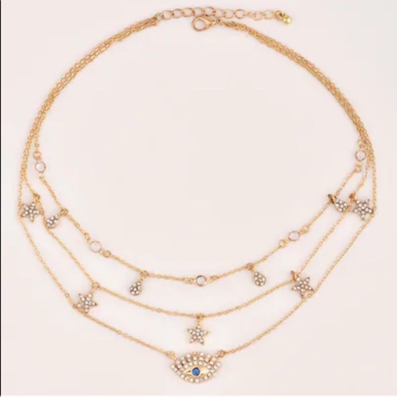 LAST ONE All Seeing Eye Layered Necklace - Picture 2 of 3